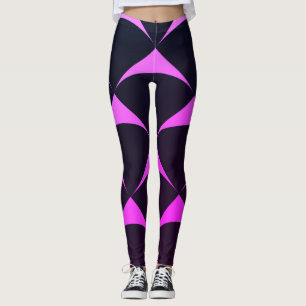 Leggings Patrón Miami rosa y negro