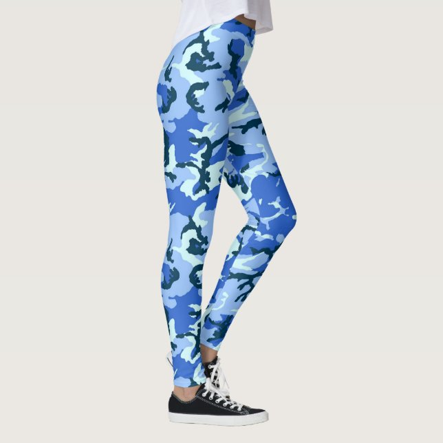 Leggings Patrón militar de camuflaje de bosque azul (Derecha)