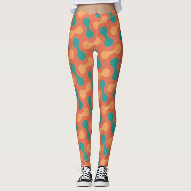 Leggings Patrón mínimo amarillo de doble burbuja (Anverso)