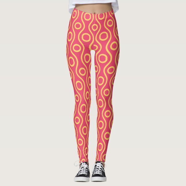 Leggings Patrón mínimo amarillo ocre (Anverso)