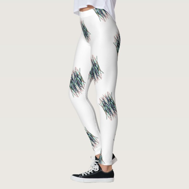 Leggings Patrón mínimo de Aloe deja las piernas (Izquierda)