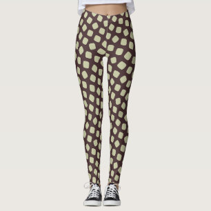 Leggings Patrón mínimo de bacterias beige marrón
