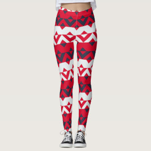 Leggings Patrón mínimo de triángulos azul rojo