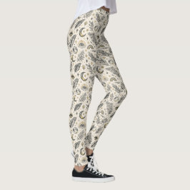 Leggings Patrón Místico Celestial de Luna y Estrellas