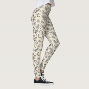 Leggings Patrón Místico Celestial de Luna y Estrellas