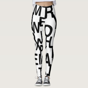 Leggings Patrón moderno, abstracto, confuso con letras