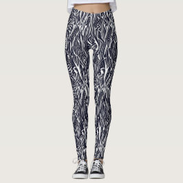 Leggings Patrón moderno abstracto de cebra safari en blanco