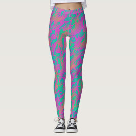 Leggings Patrón moderno abstracto de impresión animal en ro