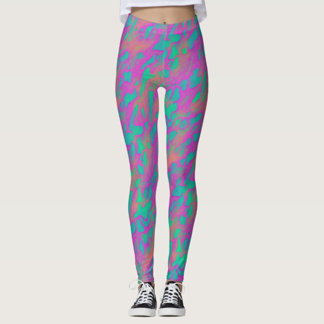 Leggings Patrón moderno abstracto de impresión animal en ro (Anverso)