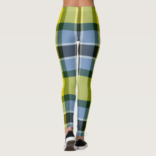 Leggings Patrón moderno azul y amarillo Tartán