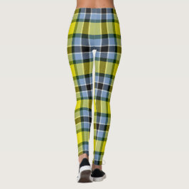Leggings Patrón moderno azul y amarillo Tartán