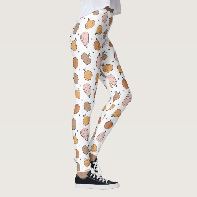 Leggings Patrón moderno de calabaza - Piernas (Derecha)
