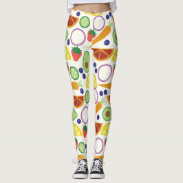 Leggings Patrón moderno de frutas y verduras