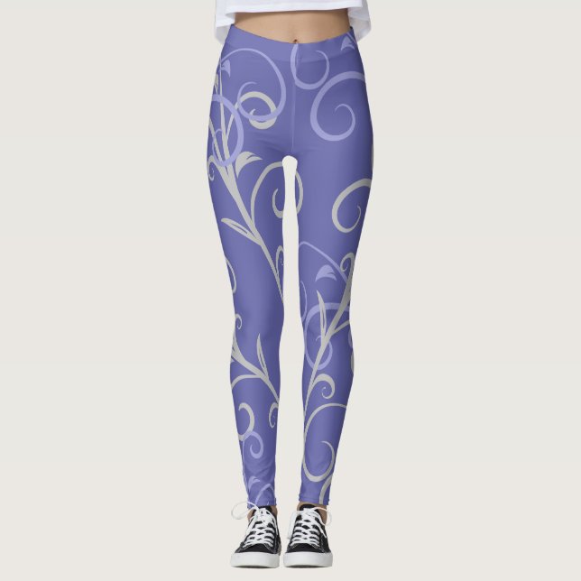 Leggings Patrón moderno de giro morado (Anverso)