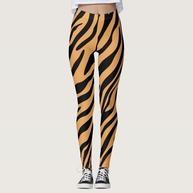 Leggings Patrón moderno de impresión de animales de los tig (Anverso)