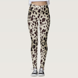 Leggings Patrón moderno de impresión de animales de vaca de