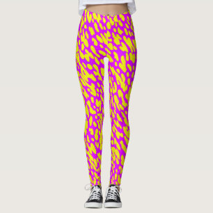 Leggings Patrón Moderno De Impresión De Animales Rosa Y Ama