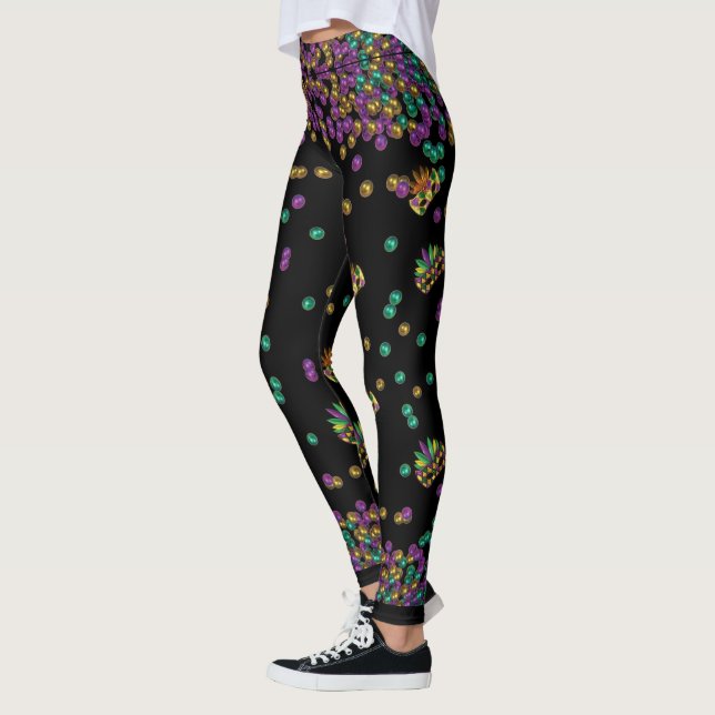 Leggings Patrón moderno de Mardi Gras (Izquierda)