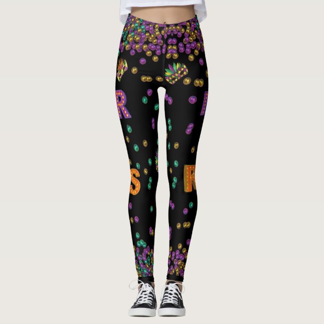 Leggings Patrón moderno de Mardi Gras (Anverso)
