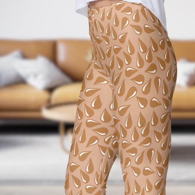 Leggings Patrón moderno de marrón de tumbleweed (Modern Tumbleweed Brown Flick Pattern Leggings)