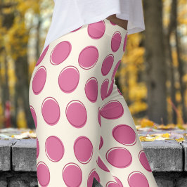 Leggings Patrón moderno de puntos de polka blanca de lata c