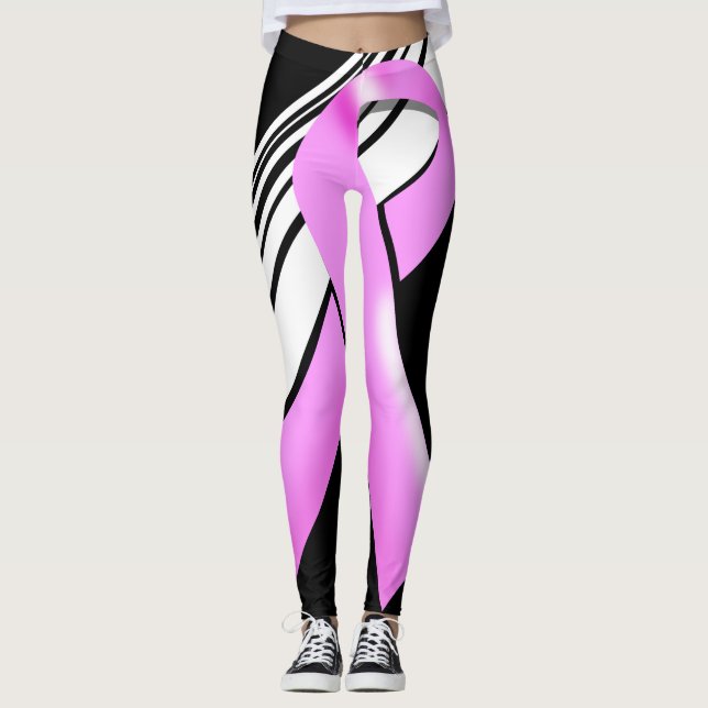 Leggings Patrón moderno de sensibilización sobre el cáncer  (Anverso)