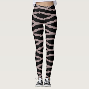 Leggings Patrón moderno geométrico rosa y negro de Santa Fe