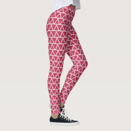 Leggings Patrón moderno Moda deporte moda Magenta rojo