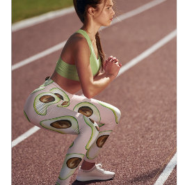 Leggings Patrón Moderno Pastel Rosa Y Aguacate Verde