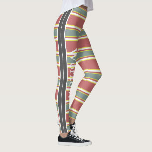 Leggings Patrón moderno retro despojado lindo l