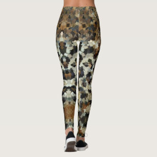 Leggings Patrón Mosaico de Otoño Leopard todo-sobre-impresi