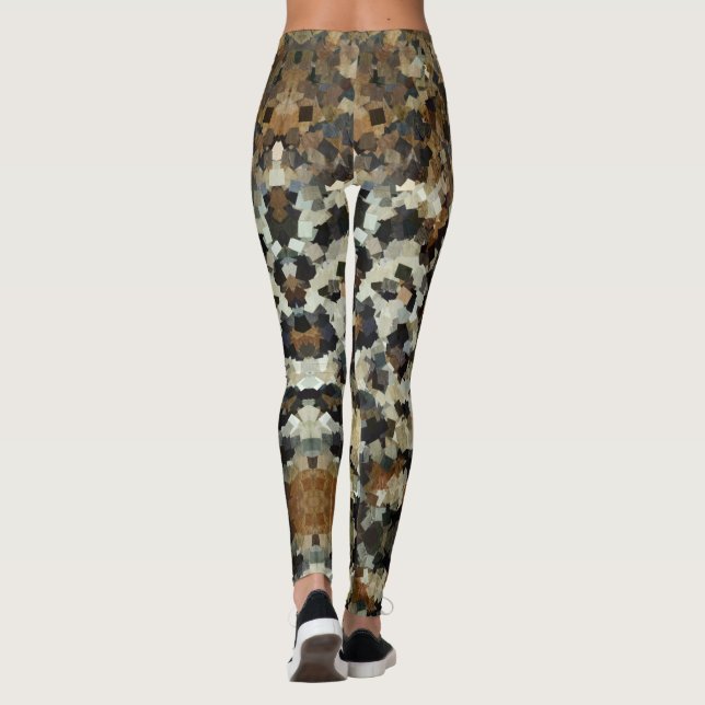 Leggings Patrón Mosaico de Otoño Leopard todo-sobre-impresi (Reverso)
