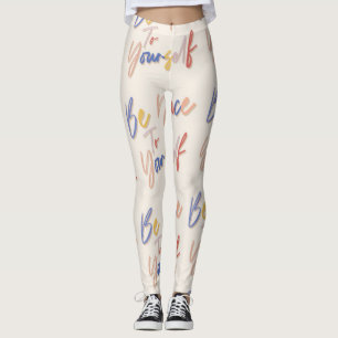 Leggings Patrón Motivacional dibujado a mano colorida