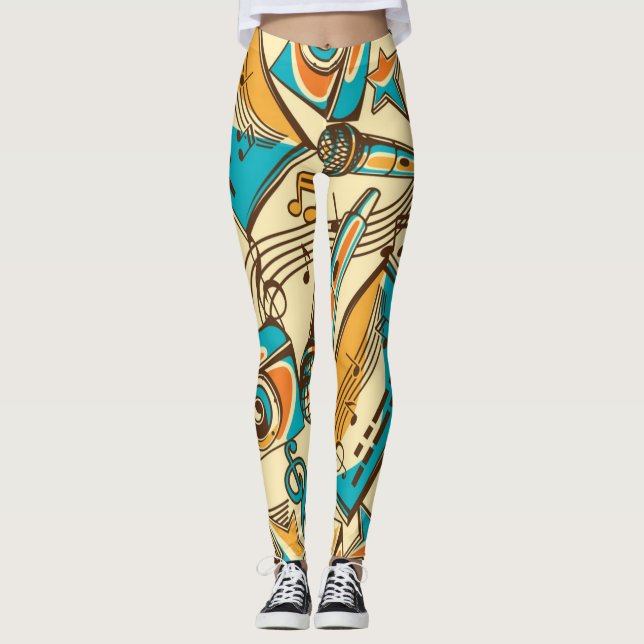 Leggings Patrón musical (Anverso)