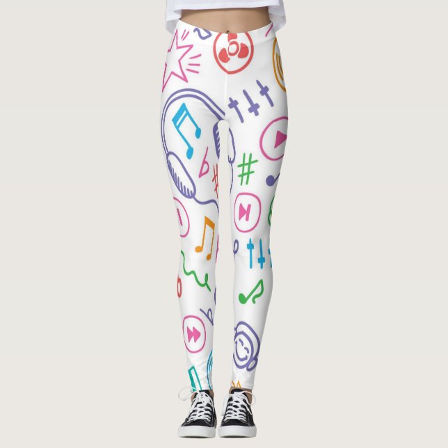 Leggings Patrón musical (Anverso)