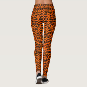 Leggings Patrón naranja y negro