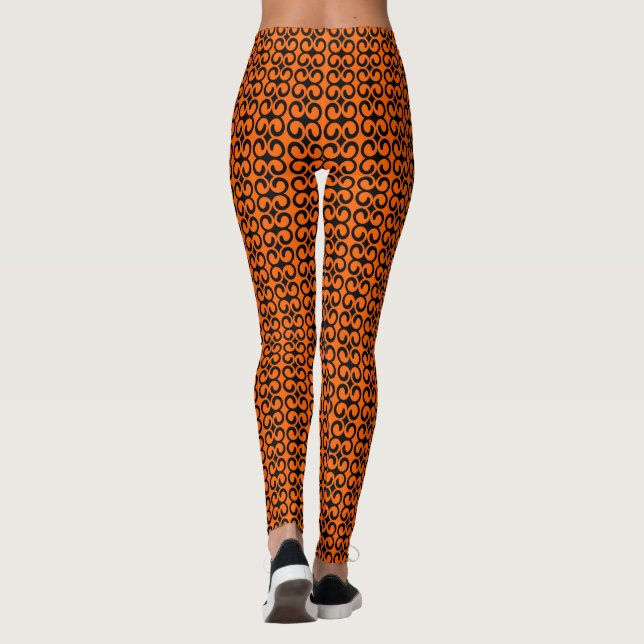 Leggings Patrón naranja y negro (Reverso)