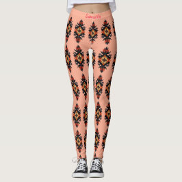 Leggings Patrón Navajo personalizado en rosa coral