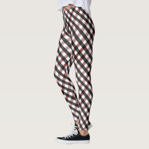 Leggings Patrón Navidades de comprobación de búfalo negr