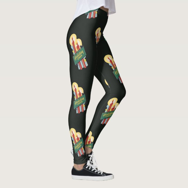 Leggings Patrón Navideño Vintage, Velas Alegría Navideña (Derecha)