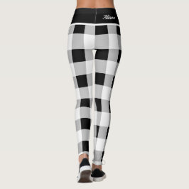 Leggings Patrón negro gris negro de moda personalizado