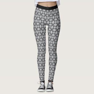 Leggings Patrón negro, gris y blanco