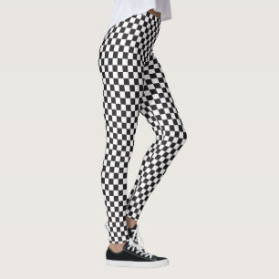 Leggings Patrón negro y blanco de verificación