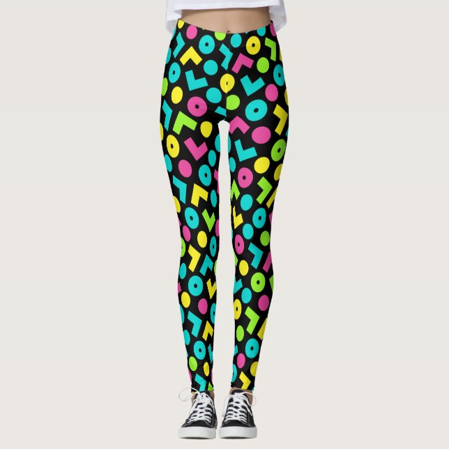 Leggings Patrón negro y neón de 80/90 (Anverso)