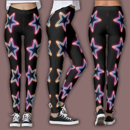 Leggings Patrón Neon Vibrante | Estrella Eléctrica de los 8