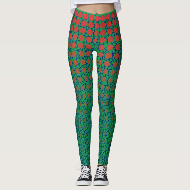 Leggings Patrón neto 10.blue.wx4 BG verde (Anverso)