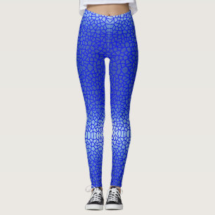 Leggings Patrón neto de degradado azul 01 Líneas de perfil