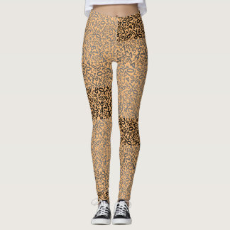Leggings Patrón numérico 01 con fondo amarillo naranja