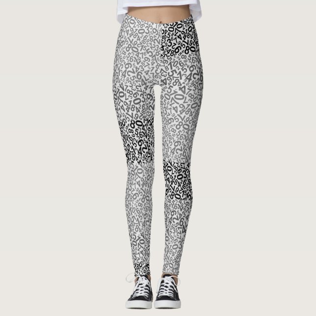 Leggings Patrón numérico 01 con fondo gris claro (Anverso)