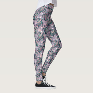 Leggings Patrón oceánico de tortugas marinas